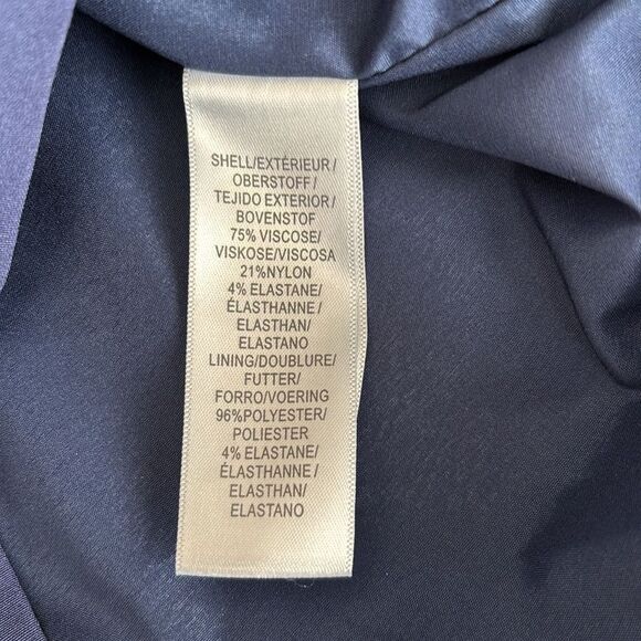 Adrianna Papell Navy Blue Sheath Dress Side Pleat - Picture 6 of 8